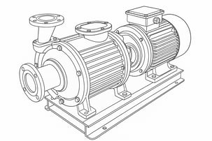 create wireframe image for vacuum pump Process equipement for chemical petrochemical pharma and process industries